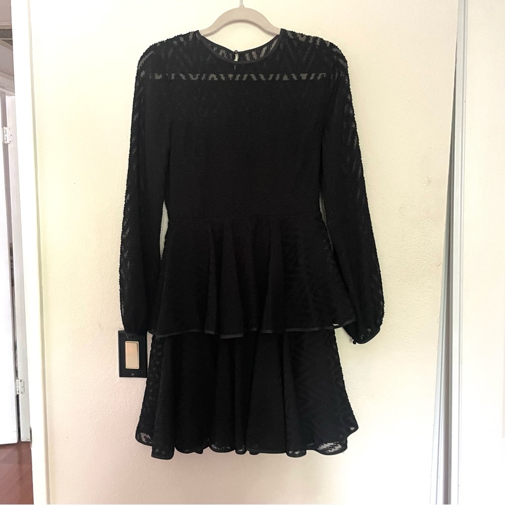 NWT $550 Zac Posen Mini Dress Long Sleeve Layered
